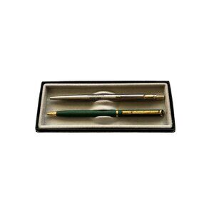 VTG  Quill Pen Box Set 2  Advertising Green BP and SOHIO Transportation